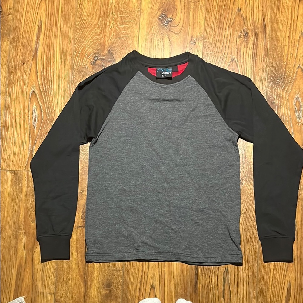 Gray and Black Long Sleeve Shirt